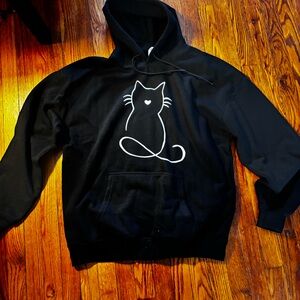 Women’s XL black cat  design Hoodie